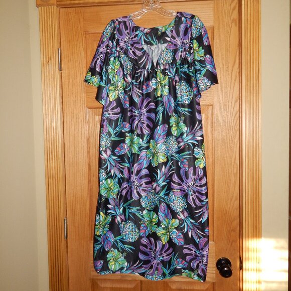 Anthony Richards Floral House Dress Lounger MuuMuu Gown Hawaiian Womens Size 2XL - Picture 1 of 3